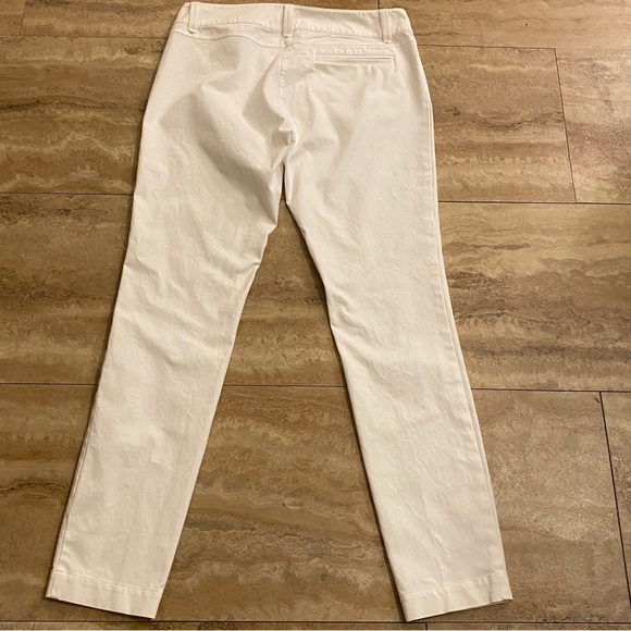 Eileen Fisher Women’s Organic Cotton Pants White Size 6 Button/ Zip Front Slim - Picture 7 of 8
